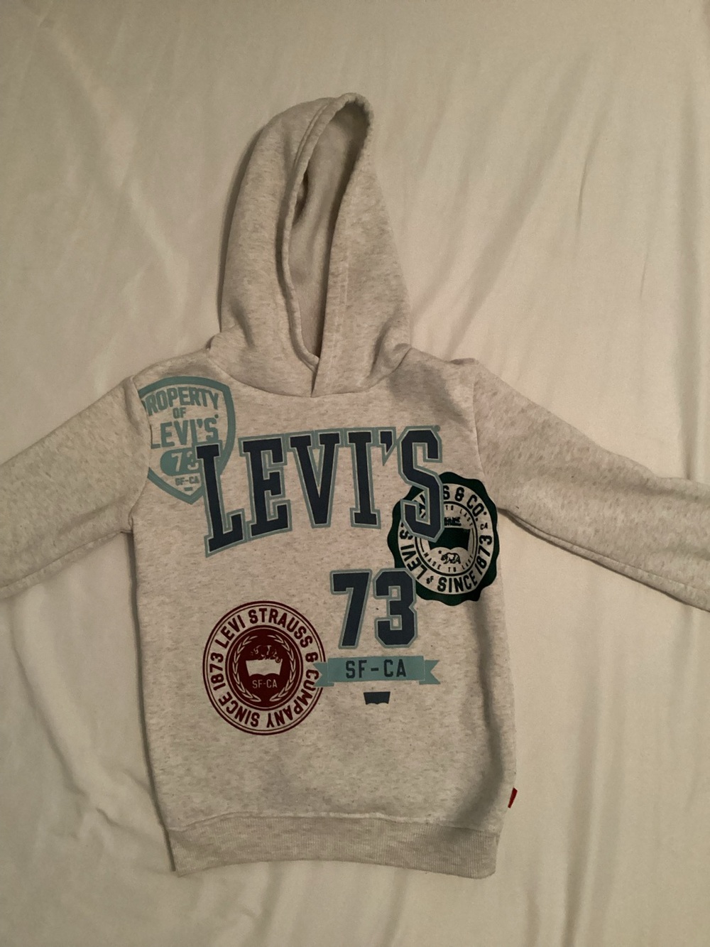 Levi’s Kids Gray Hooded Long Sleeve Sweatshirt Type Jacket Size 7